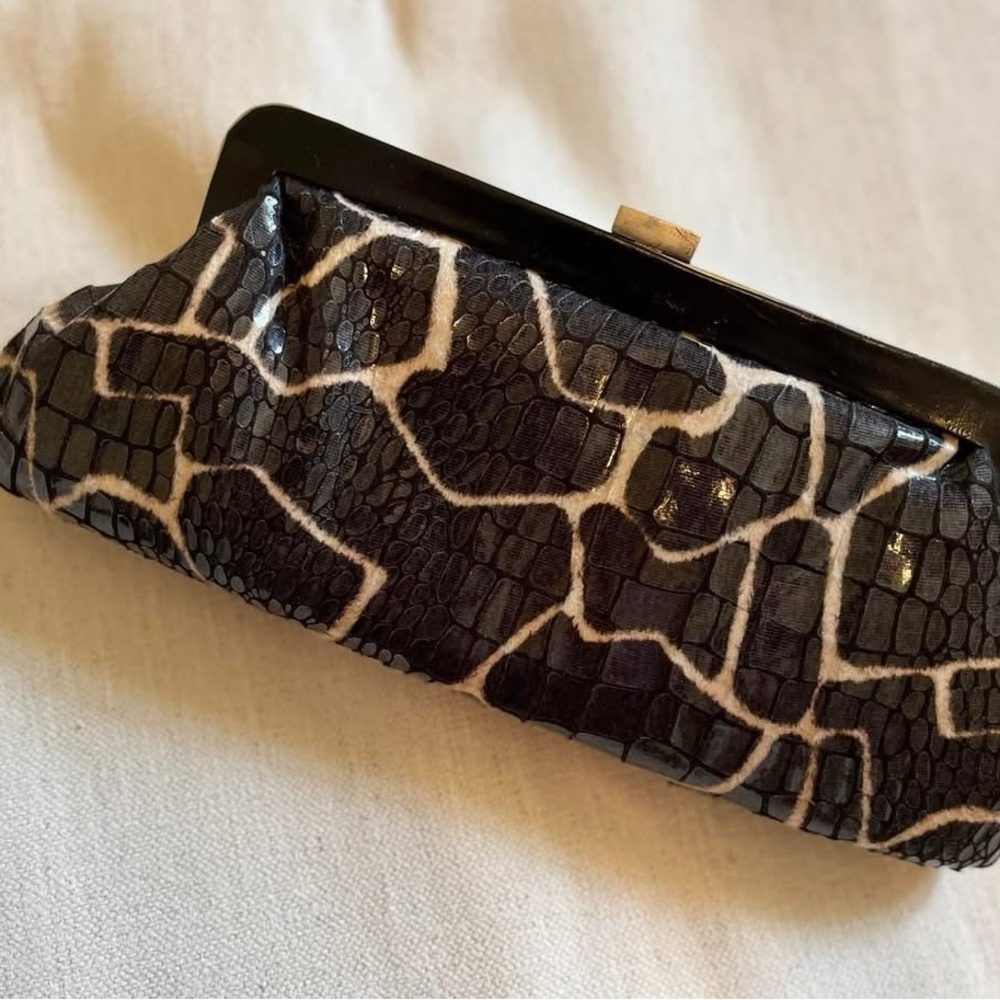 Designer animal print clutch